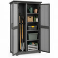 Outdoor Storage Cabinet, Dark Gray Polypropylene Resin, 26 x 18 x 72 in, 4 Shelves