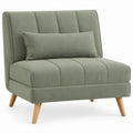Sage Green Upholstered Lounge Chair with Lumbar Cushion, 31.5 x 33.5 x 37.4 in