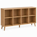 8-Cube Natural Oak MDF Storage Cabinet, 47.2 in W x 13.8 in D x 39.4 in H